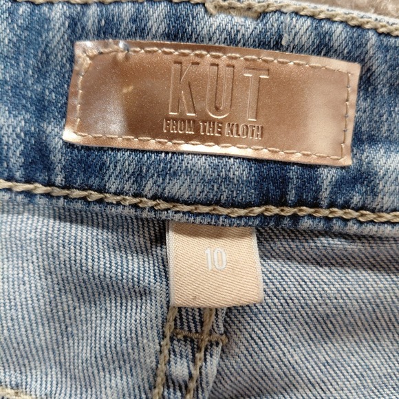 Kut From The Kloth Naomi High Rise Crop Straight Leg Jeans 10 Blue Denim 30x25 - Picture 10 of 16